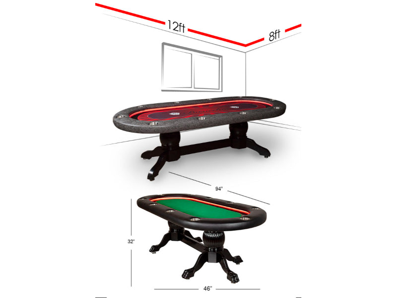 BBO Poker Elite Alpha 10 Person LED Sunken Playing Surface Poker Table 2BBO-ELTA