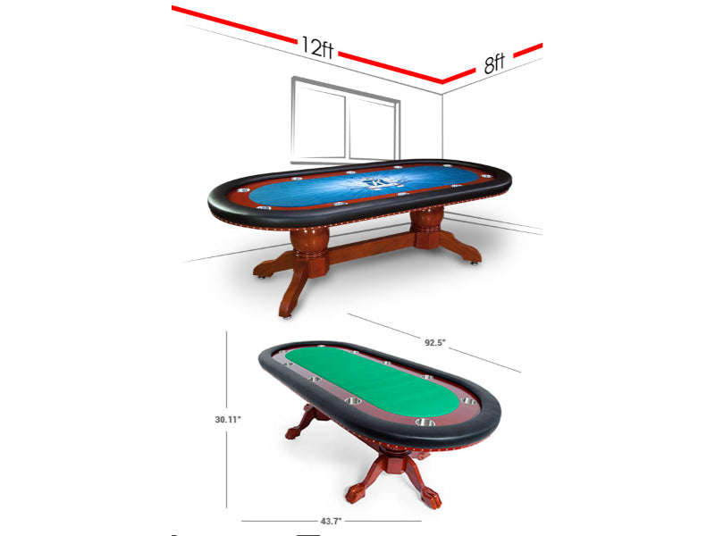 BBO Poker The Rockwell 10 Person Classic Mahogany Poker Table 2BBO-RW