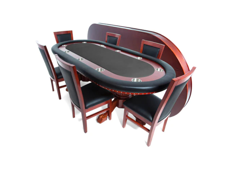 BBO Poker The Rockwell 10 Person Classic Mahogany Poker Table 2BBO-RW