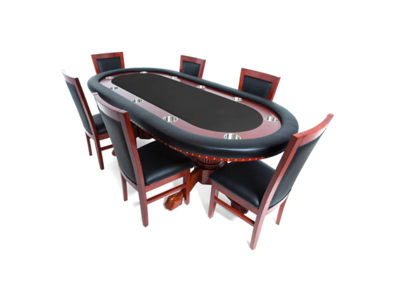 BBO Poker The Rockwell 10 Person Classic Mahogany Poker Table 2BBO-RW