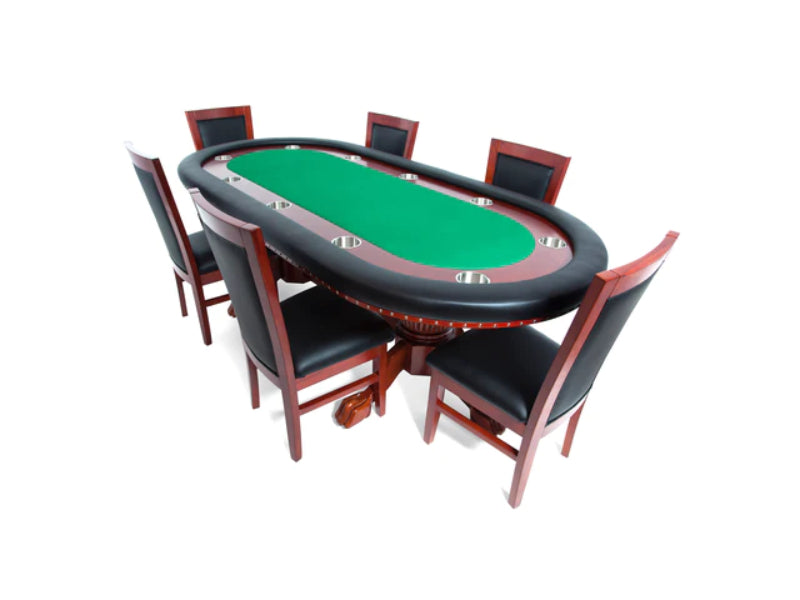 BBO Poker The Rockwell 10 Person Classic Mahogany Poker Table 2BBO-RW