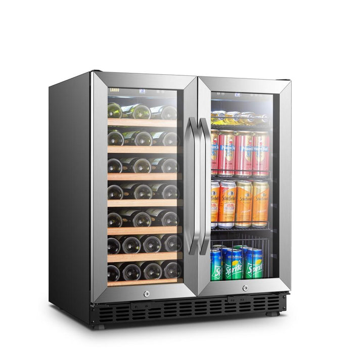 Lanbo Dual Zone (Built In or Freestanding) Compressor Wine Cooler - 33 Bottle 70 Can Capacity LW3370B