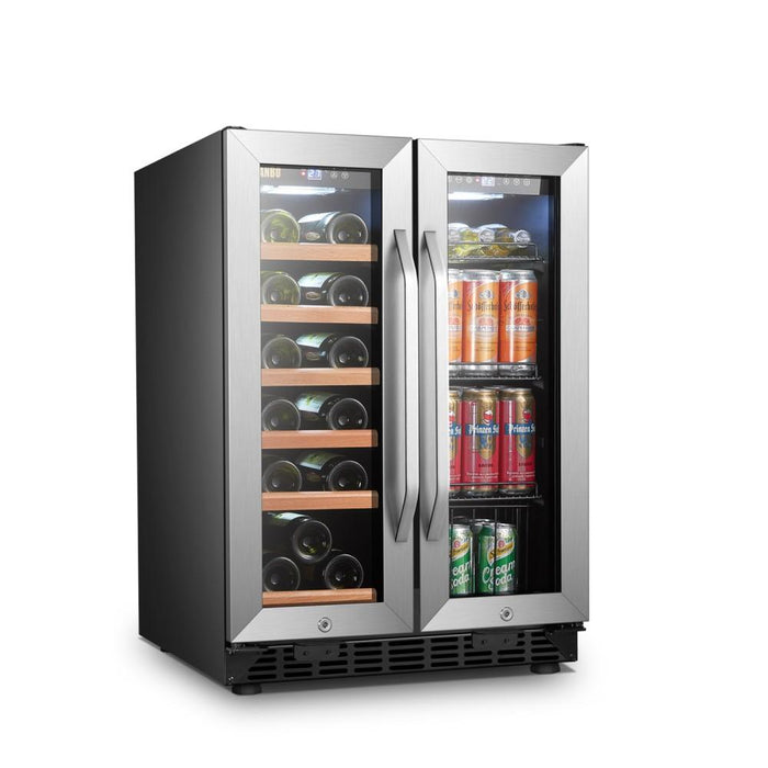 Lanbo Dual Zone (Built In or Freestanding) Compressor Wine Cooler - 18 Bottle 55 Can Capacity LB36BD