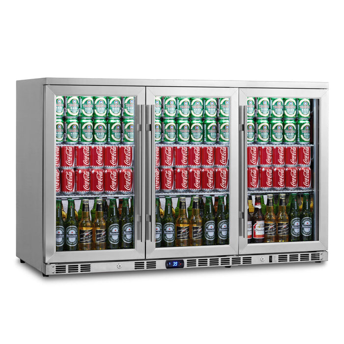 KingsBottle 53" Heating Glass 3 Door Large Beverage Refrigerator KBU328