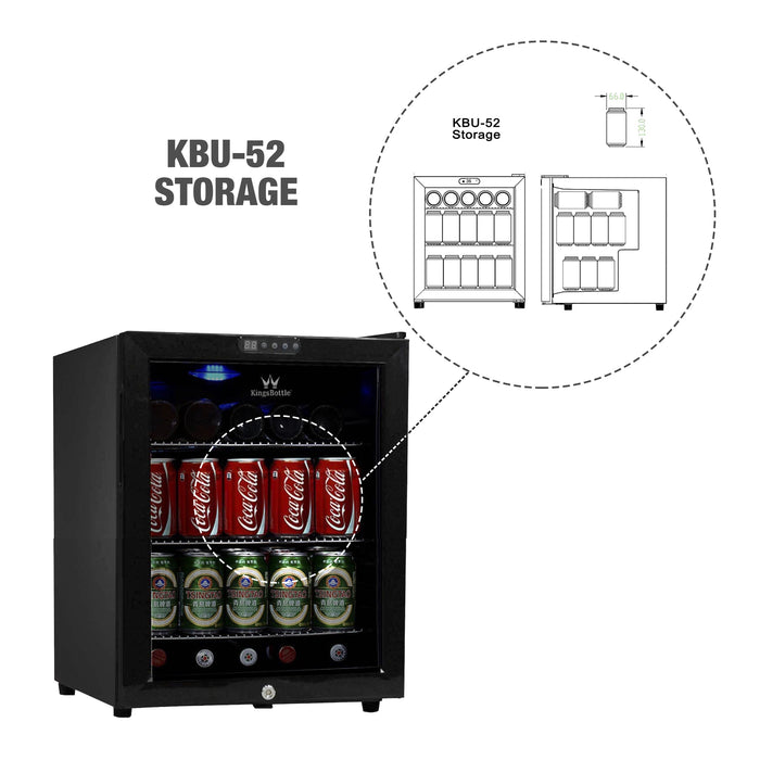 KingsBottle 45 Can Compressor Mini Bar Fridge KBU52