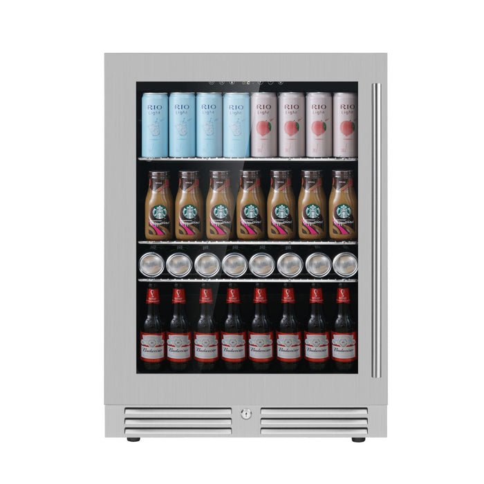 KingsBottle 24" Under Counter LOW-E Glass Door Beer Fridge KBU145BX