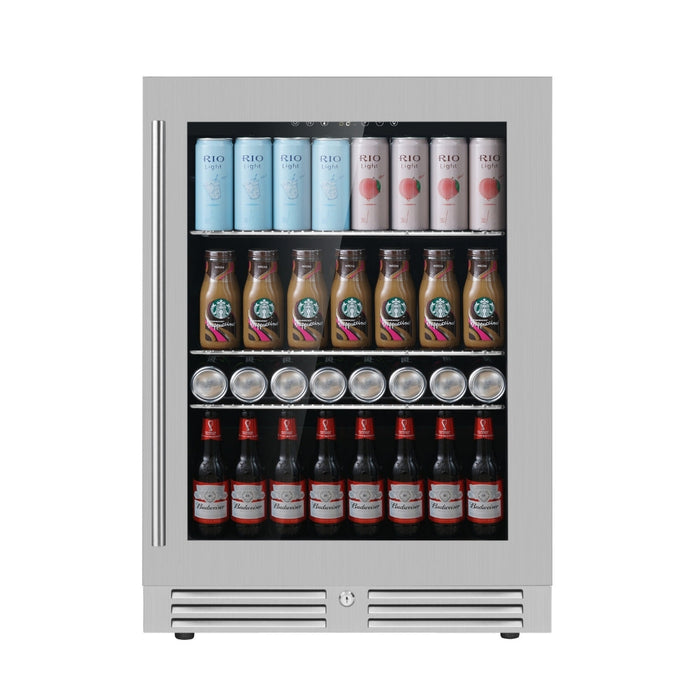 KingsBottle 24" Under Counter LOW-E Glass Door Beer Fridge KBU145BX