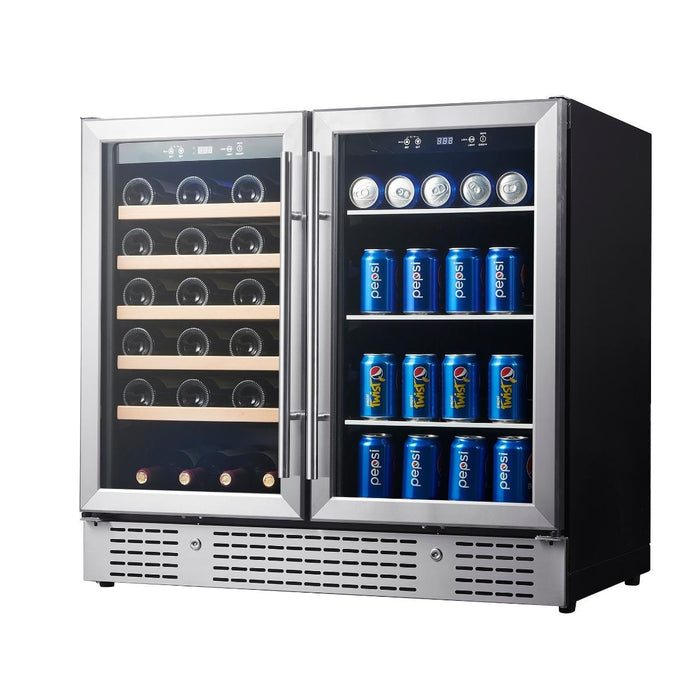 KingsBottle 36" Beer and Wine Cooler Combination with Low-E Glass Door KBU190BW