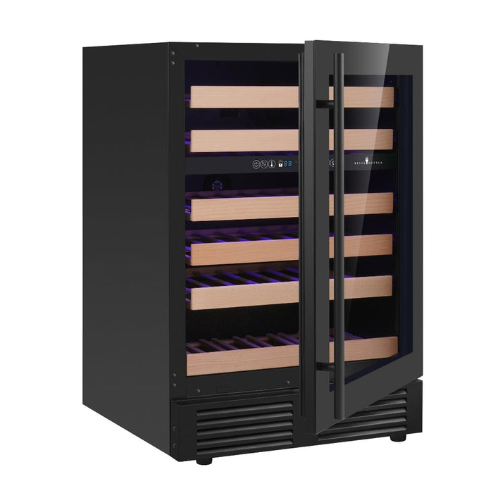 KingsBottle 24" Under Counter LOW-E Glass Door Dual Zone Wine Cooler KBU145DX