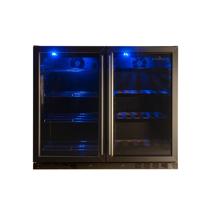 KingsBottle 39" Under Counter Wine And Beer Fridge Combo KBU28LRX