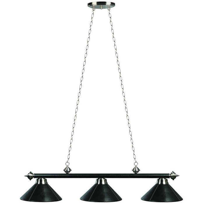 RAM Game Room 3 Lt - 54" Billiard Light - Leather/Black