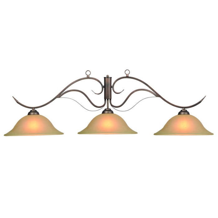 RAM Game Room 3 Shade Monaco Fixture Oil Rubbed Bronze