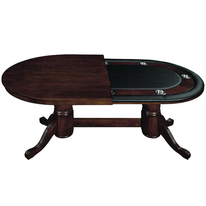 RAM Game Room 84" Texas Hold'em Game Table with Dining Top - Cappuccino