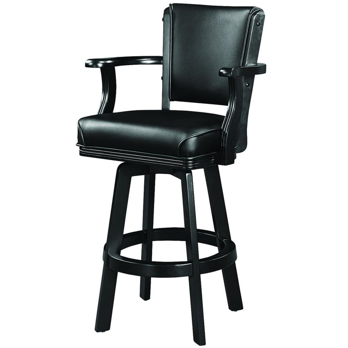 RAM Game Room Swivel Barstool with Arms - Black